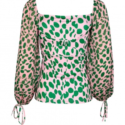 BLUSA CURTA MANGA BALÃO SAHOCO