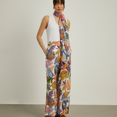 Calças pantalona com padrão colorido Lion of Porches