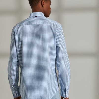 Camisa slim fit de algodão com padrão de xadrez Lion of Porches