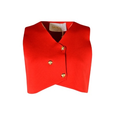 Top de malha lisa com botões dourados Sahoco