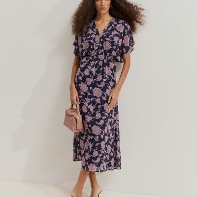 Vestido com manga morcego curta Lion of Porches