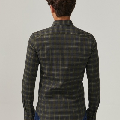 Camisa slim fit xadrez Decenio