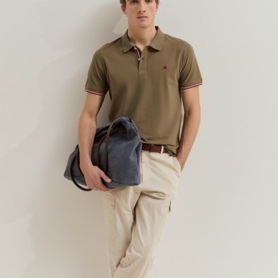 Polo de manga curta em algodão Lion of Porches