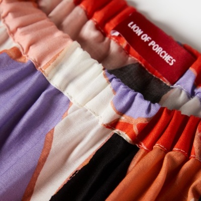 Vestido curto com padrão abstrato Lion of Porches