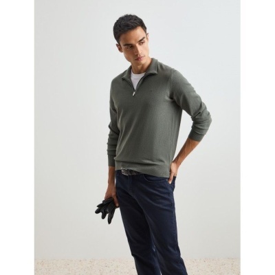 Camisola de algodão e caxemira com fecho Decenio