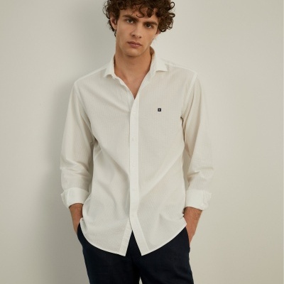 Camisa slim fit seersucker Lion of Porches