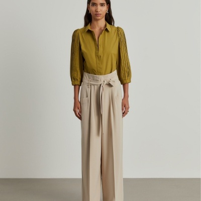 Calças pantalona com cinto Lion of Porches