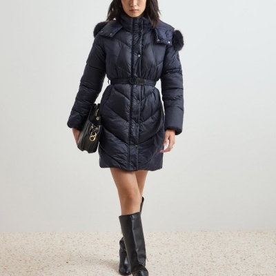 Blusão Acolchoado Comprido com Capuz removível Decenio