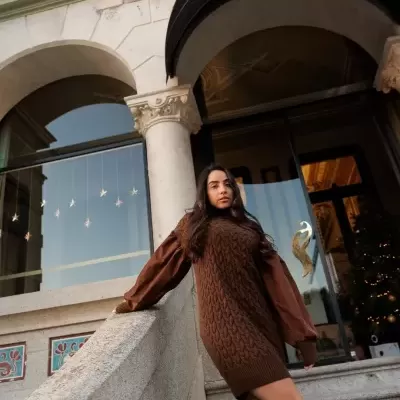 Vestido com efeito entrelaçado Scripta