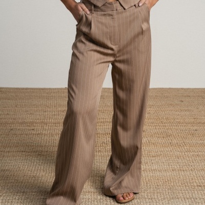 Calças listradas cintado SMF