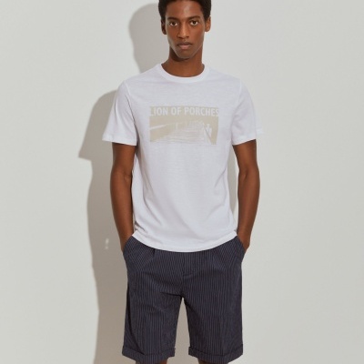 T-shirt de algodão com estampado Lion of Porches