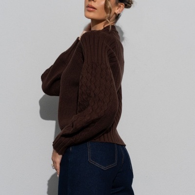 Casaco de malha com manga trabalhada Ferrache