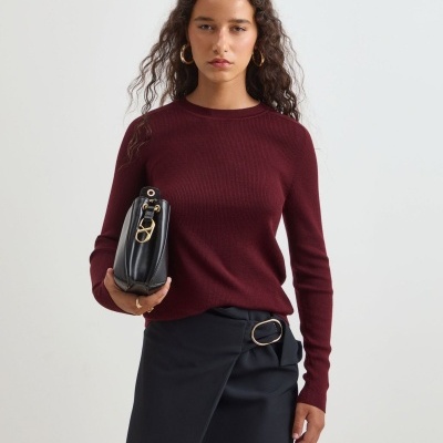 Camisola malha canelada em lã Decenio