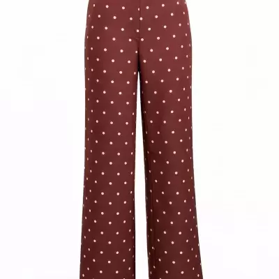 Calças de Cintura Subida com Estampado às Bolas Sahoco