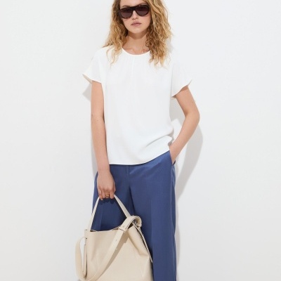 Blusa fluida manga curta Decenio