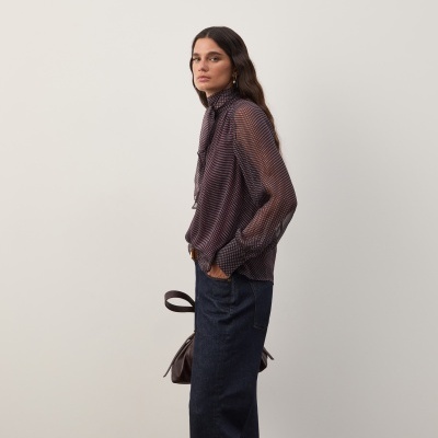 Blusa estampada com laçada Decenio