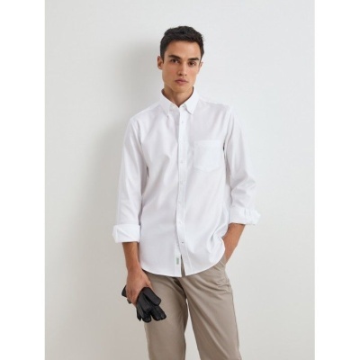 Camisa regular fit de algodão com bolso Decenio