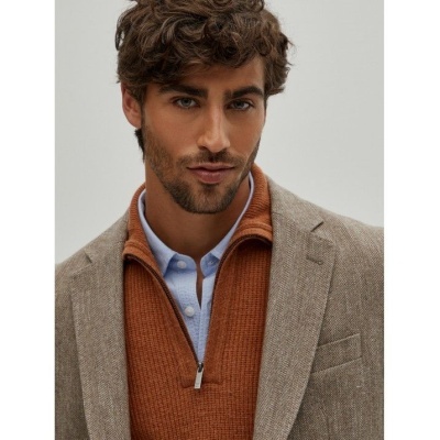 Blazer regular fit com padrão espinhado Decenio