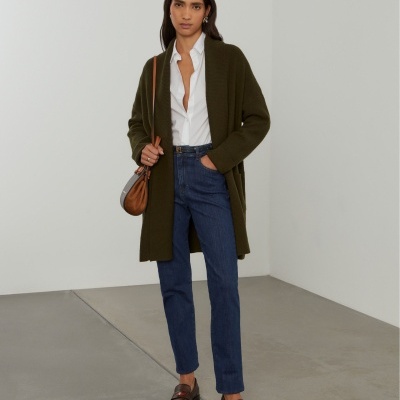 Casaco aberto malha tricotada Lion of Porches