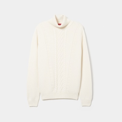 Camisola Gola Alta em Malha Entrançada Lion of Porches