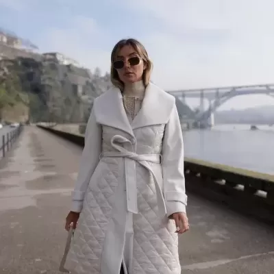 Casaco com encaixes em acolchoado Scripta