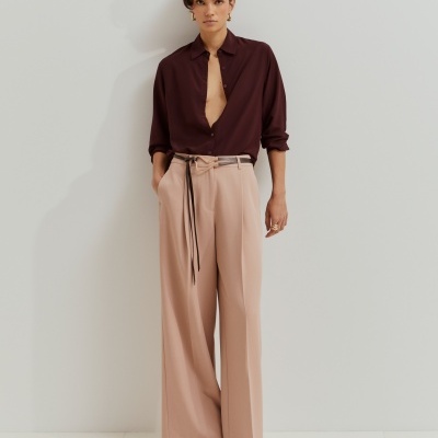 Camisa de cor sólida em rayon Lion of Porches