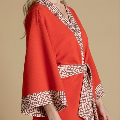 Casaco quimono com cinto SAHOCO