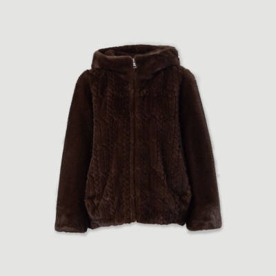 Casaco de pêlo com efeito entrançado Ferrache