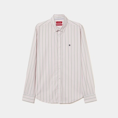 Camisa de riscas slim fit em popelina Lion of Porches