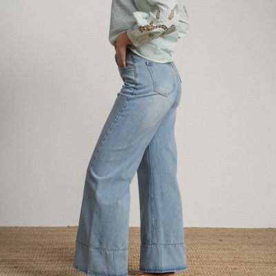 Calças de ganga com costura SMF