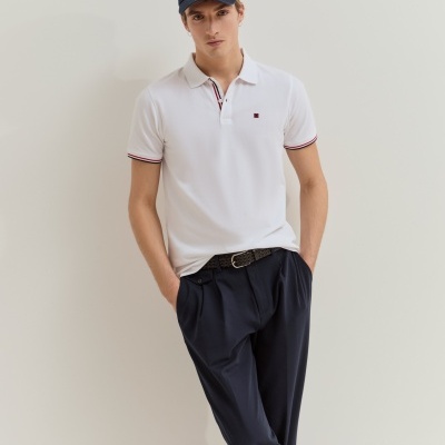 Polo piqué slim fit em algodão Lion of Porches