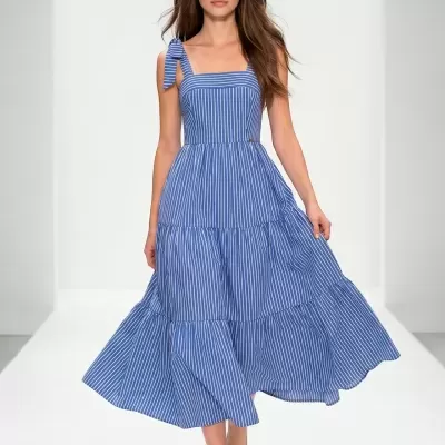 Vestido Comprido com Alças para Laço Sahoco