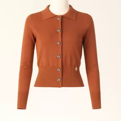 Cardigan em Malha Fina com Botões Decorativos Sahoco