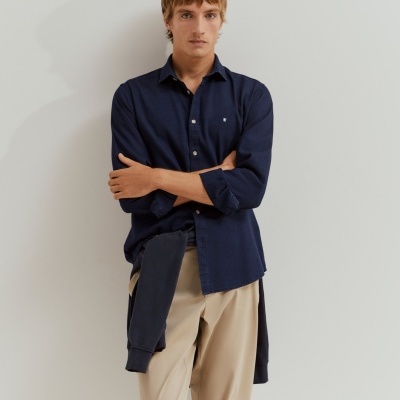 Camisa slim fit de algodão Lion of Porches