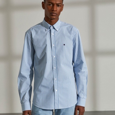 Camisa slim fit de algodão com padrão de xadrez Lion of Porches