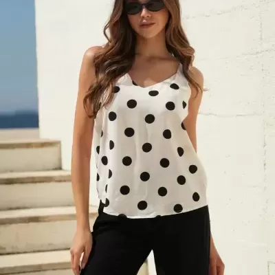 Top fluido estampado bolas Spaccio