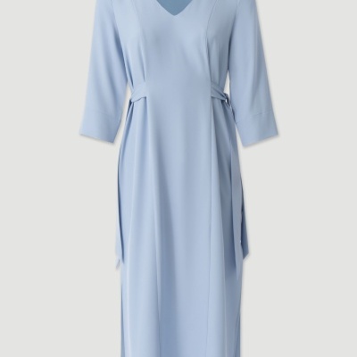 Vestido midi fluido com laços laterais Ferrache