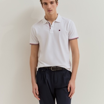 Polo piqué slim fit em algodão Lion of Porches