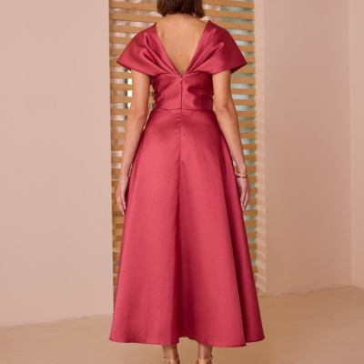 VESTIDO EVASE COM MANGAS MIDI CARLA RUIZ