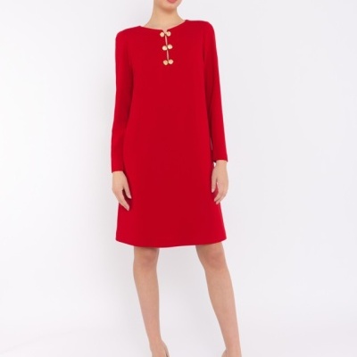 VESTIDO COM BOTÕES DOURADOS ARGGIDO