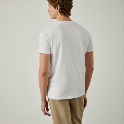 T-shirt 100% algodão com barra em contraste Lion of Porches