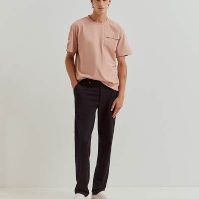 Calças chino regular fit vincadas Lion of Porches