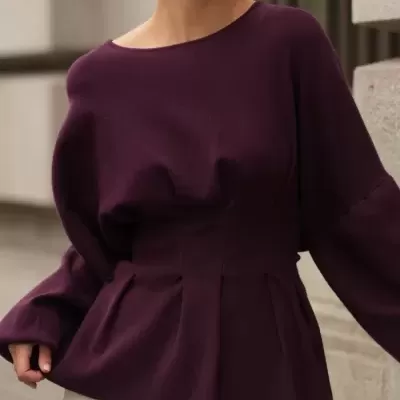 Camisola malha com efeito peplum Spaccio by Cristina