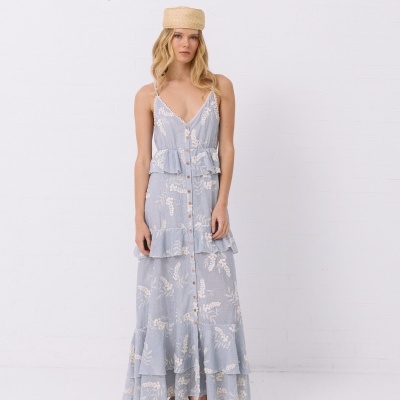 Vestido Strip Blue Swallow