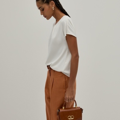 Blusa fluida manga curta Decenio