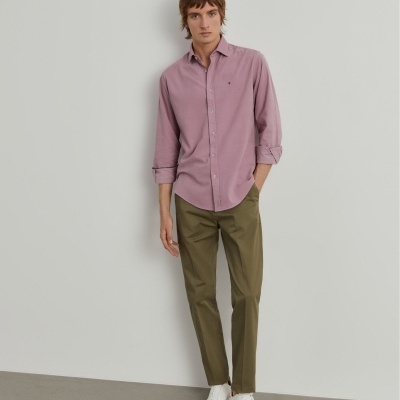 Camisa slim fit de bombazine Lion of Porches