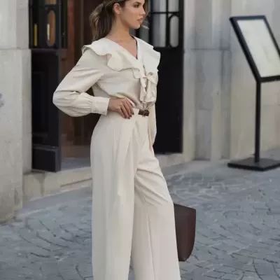 Blusa com folhos texturada SPACCIO by Cristina