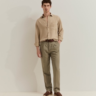 Camisa regular fit em liocel Lion of Porches