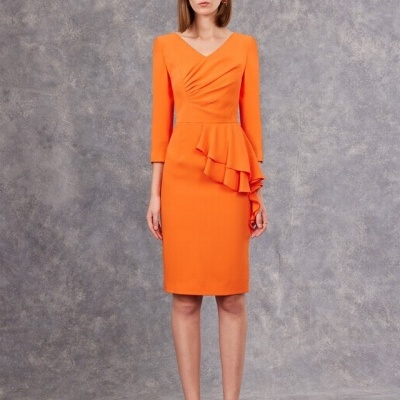 VESTIDO MIDI COM FOLHO CARLA RUIZ