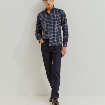 Camisa xadrez slim fit em algodão Lion of Porches